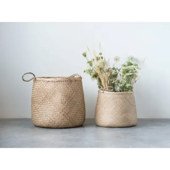 Hello Honey&reg; Beige Woven Seagrass Basket with Handles, 2ct. {3}