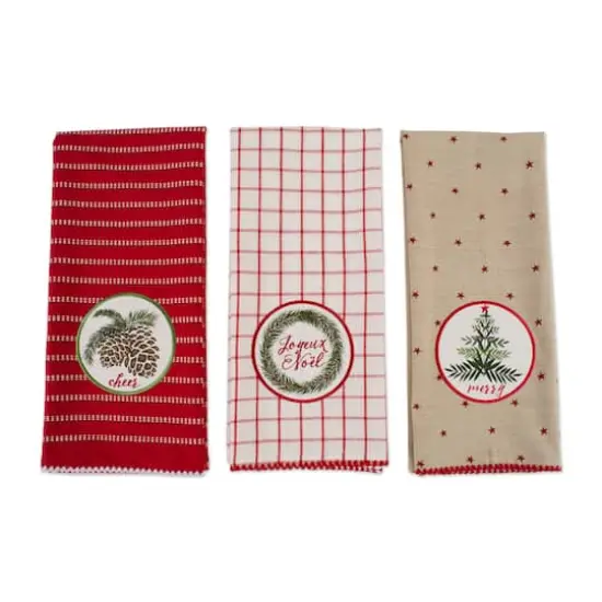 DII&reg; Assorted Noel Embellished Dishtowel Set {6}