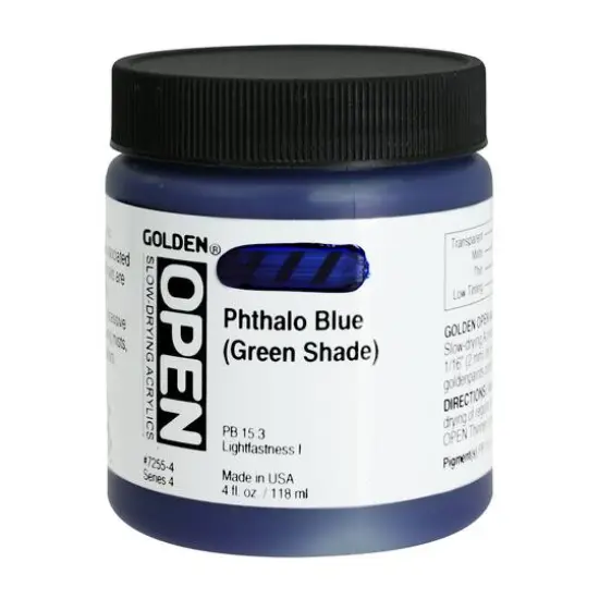 Golden&reg; OPEN Acrylics, 4oz. Phthalo Blue (Green Shade) {1}