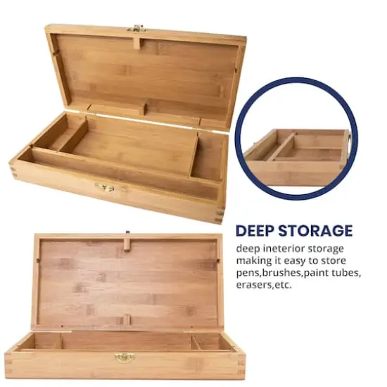 Pacific Arc 13" x 8" Bamboo Paint Box with Palette & 4 Compartments {5}