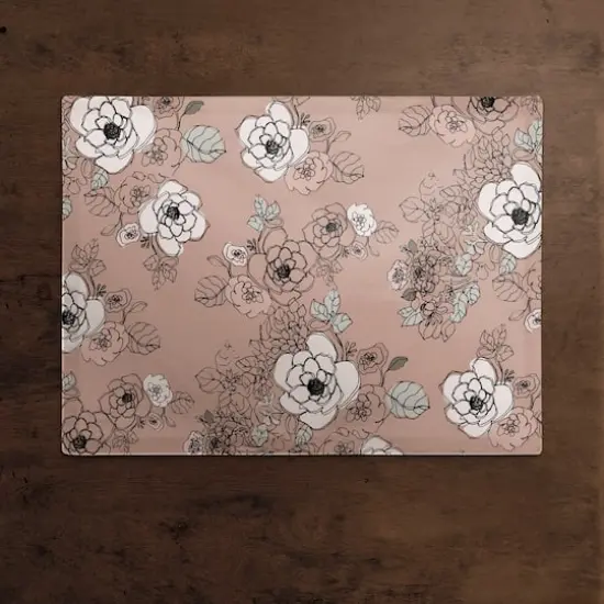 Intricate Floral Cotton Twill Placemat Pink {3}