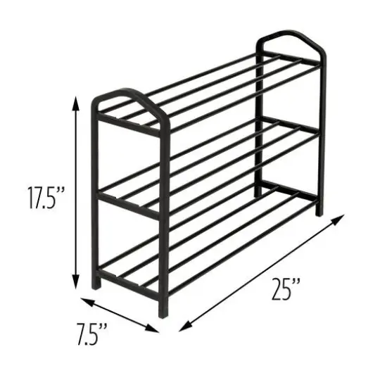 Honey Can Do Black 3-Tier Streamline Shoe Rack {7}