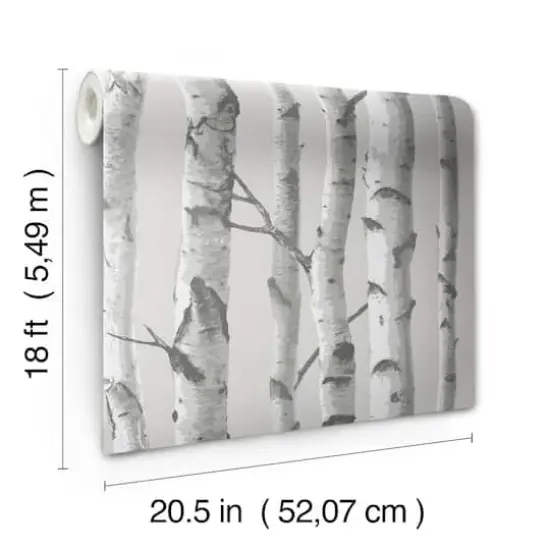 InHome Birch Forest Gray Peel & Stick Wallpaper {11}