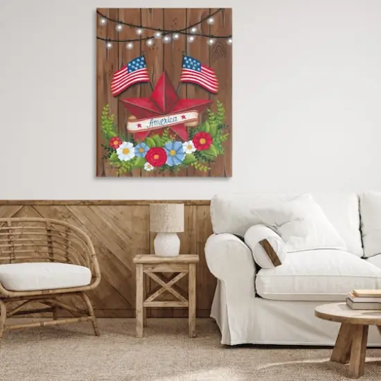 Stupell Industries Americana Country Garland Canvas Wall Art {3}