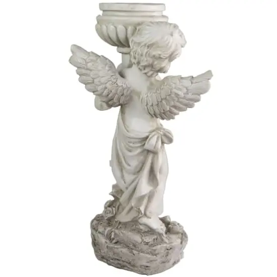 17.5" Cherub Angel Bird Bath Outdoor Garden Statue {5}