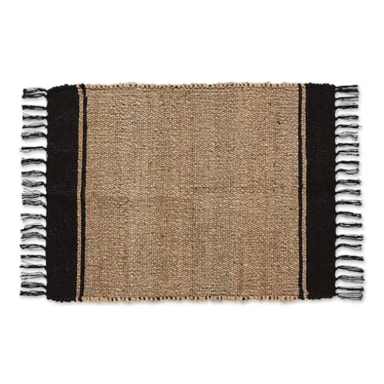 DII® Black With Natural Jute Stripes Hand-Loomed Rug, 2ft. x 3ft. {1}
