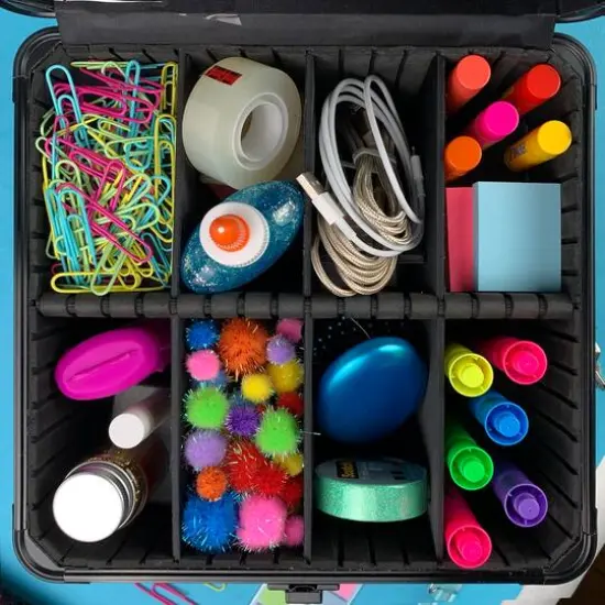 Vaultz Black Square Tactical Divided Storage Box {4}