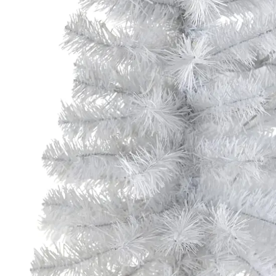 2ft. Pre-Lit White Artificial Christmas Tree, Clear LED Lights {5}