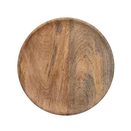 Hello Honey&reg; 11.5" Hand-Carved Mango Wood Pedestal with Wood Beads {12}