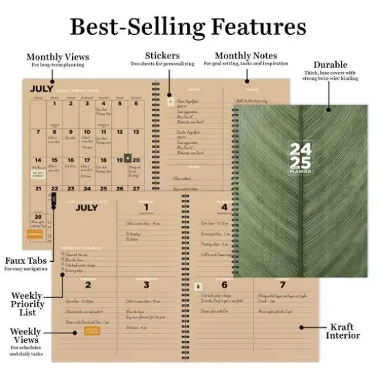 TF Publishing 2024 - 2025 Living Leaf Large Spiral Planner {6}