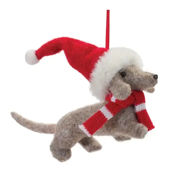 12ct. Dachshund with Santa Hat Ornament {1}