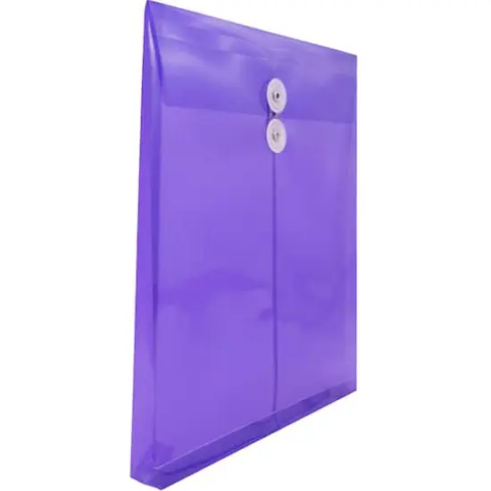 JAM Paper Letter Size Plastic Envelopes with Button & String Tie Closure, 12ct. Purple {5}