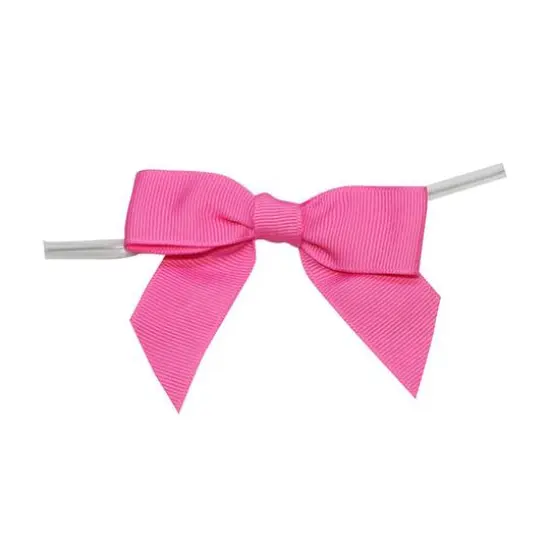 JAM Paper 2.5" Grosgrain Twist Tie Bows, 100ct. Hot Pink {1}