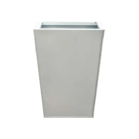 13" White Classic Square Metal Planter {1}