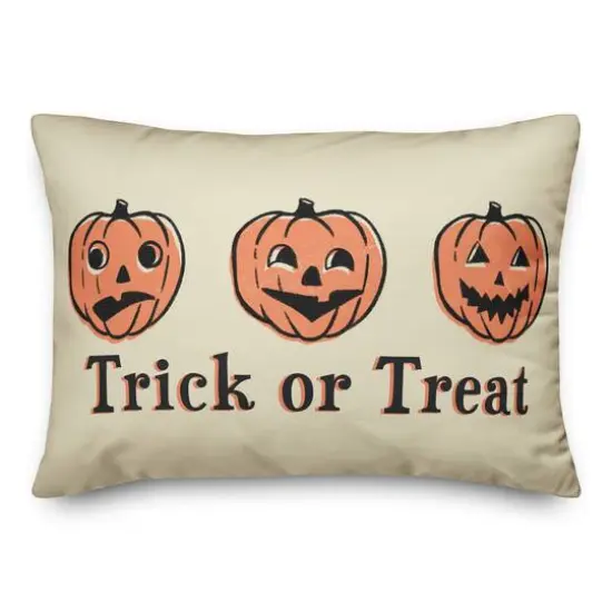 Trick or Treat Pumpkins Throw Pillow {1}