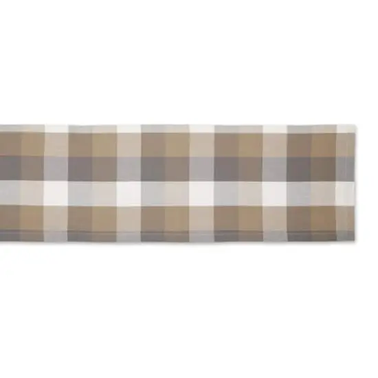 DII&reg; 108" Tri-Color Check Table Runner Stone {4}