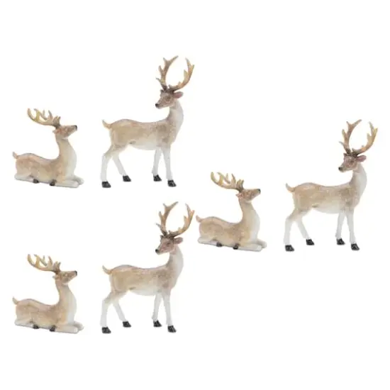 Mini Glittered Holiday Deer Figurines Set {1}