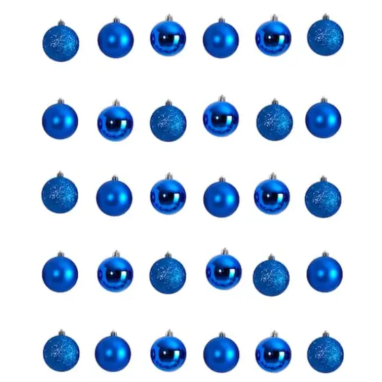30ct. 2.5" Blue Shatterproof Christmas Ornaments {1}