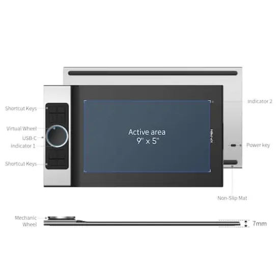 XPPen 9" x 5" Deco Pro SW Bluetooth Graphics Drawing Tablet {3}