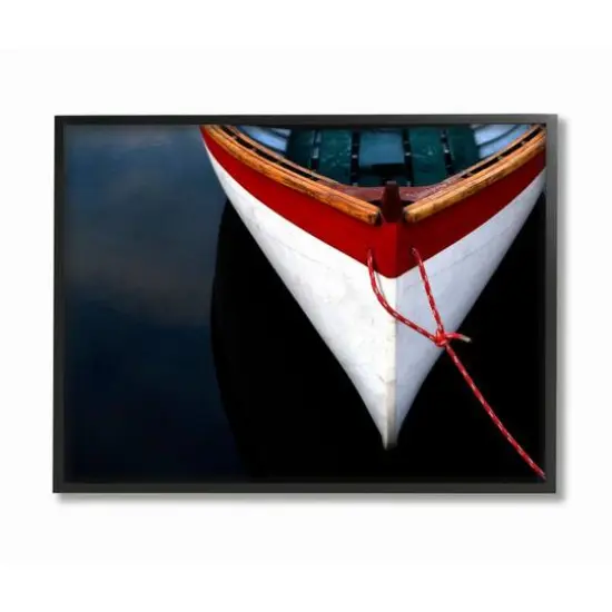 Stupell Industries Docked Wooden Boat with Black Frame Wall Accent {1}