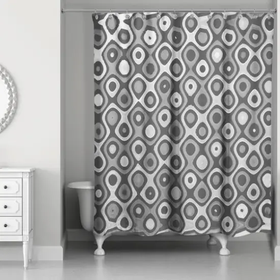 Circles Shower Curtain Gray {3}