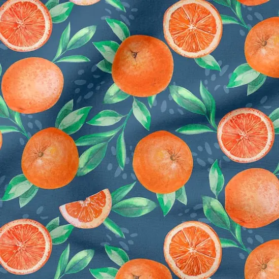 Fabric Editions Navy Orange Grove Cotton Fabric {5}