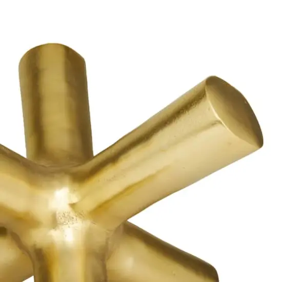 10" Gold Aluminum Jack Abstract Sculpture {4}