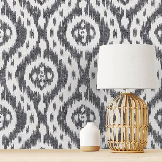 Surface Style Ikat Tracery Peel & Stick Wallpaper Ebony {7}