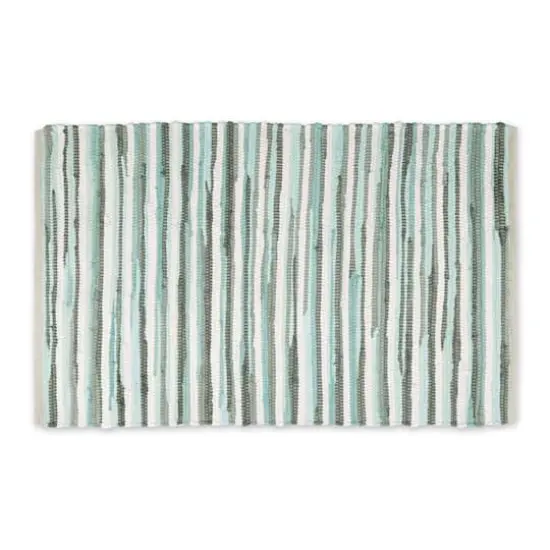DII&reg; Slim Stripe Cotton Chindi Rug, 2ft. x 3ft. Aqua {1}