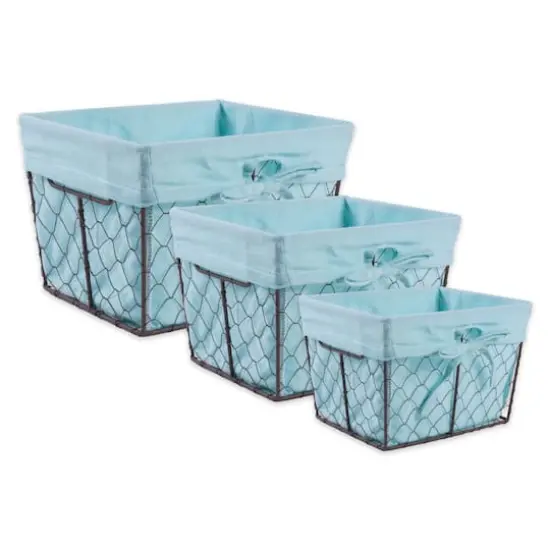 DII&reg; Aqua Lined Chicken Wire Basket Set {1}