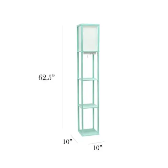 Simple Designs Floor Lamp with 2 USB Charging Ports/1 Outlet Aqua {4}