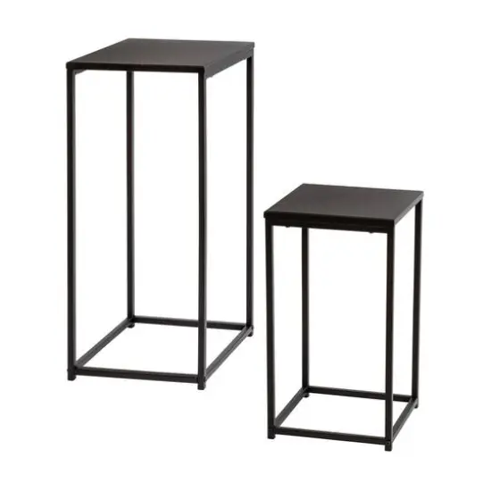 Honey Can Do Square Black Side Tables Set {6}