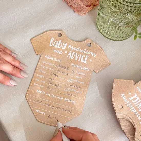 Kate Aspen&reg; Kraft Onesie Shape Baby Shower Prediction Advice Card Keepsake Book Set {3}