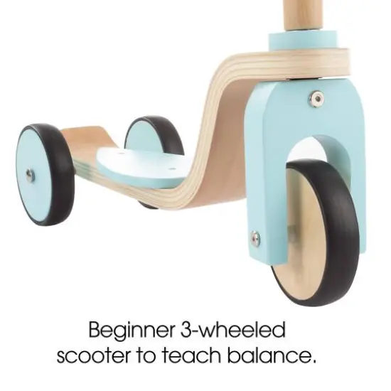 Toy Time Blue Wooden Kick Scooter {4}