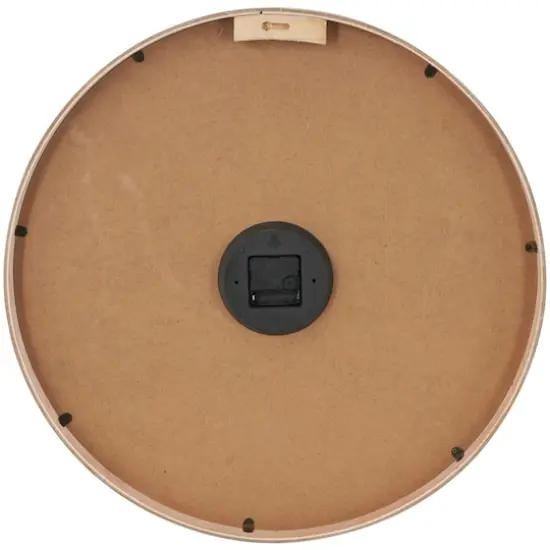 23.5" Floral Wall Clock with Light Brown Wood Frame {9}