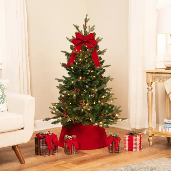 4.5ft. Pre-Lit Real Touch&trade; Mixed Noble Spruce Artificial Christmas Tree, Warm White Lights {3}