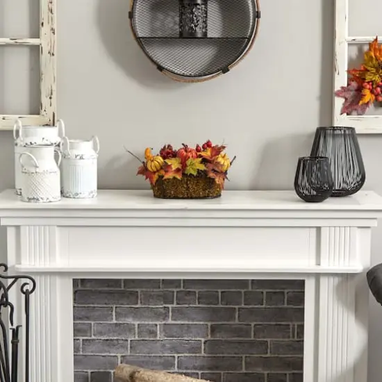 17" Pumpkin, Gourd, Berry & Maple Leaf Arrangement {4}