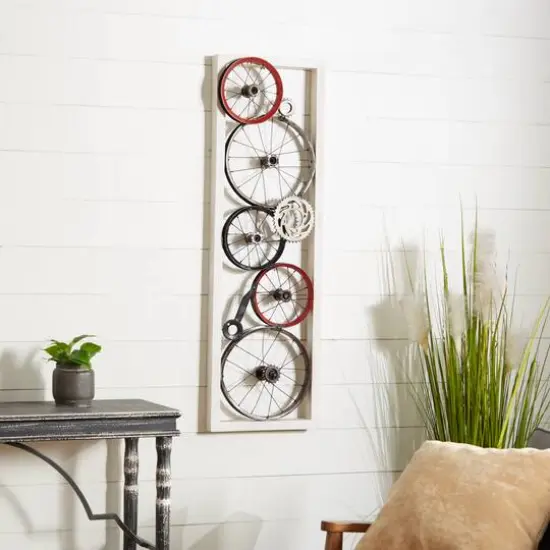 49" White Metal & Wood Rustic Wall D&eacute;cor {9}