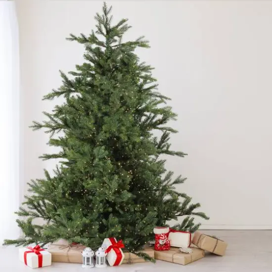 7.5ft. Pre-Lit Oregon Noble Fir Artificial Christmas Tree,Warm White LED Lights {3}