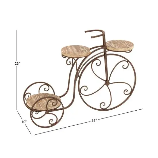 Brown Metal Farmhouse Bicycle Plantstand, 31" x 23" {6}