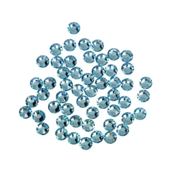 SS16 Round Flatback Austrian Crystals by Bead Landing&trade;, 55ct. Aquamarine {1}