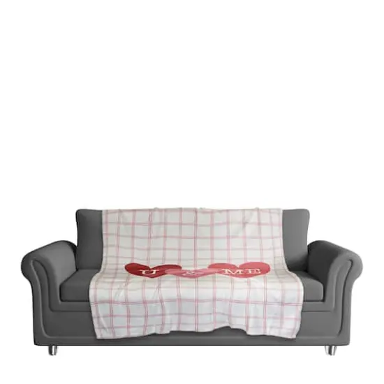 U And Me On Windowpane Sherpa Fleece Throw Blanket {4}
