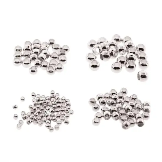 The Beadsmith&reg; Assorted Silver Plated Crimp Beads, 600ct. {1}