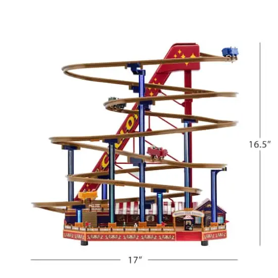 90th Anniversary Collection 16.5" Animated & Musical LED World's Fair Roller Coaster Accent {4}