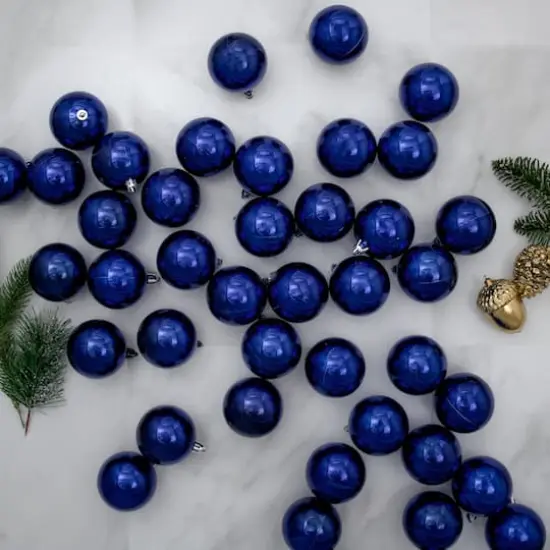 60ct Shiny Royal Blue Shatterproof Ball Ornaments {4}