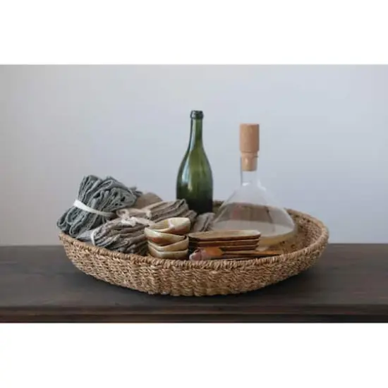 Hello Honey&reg; 21.5" Hand-Woven Decorative Seagrass Tray {3}