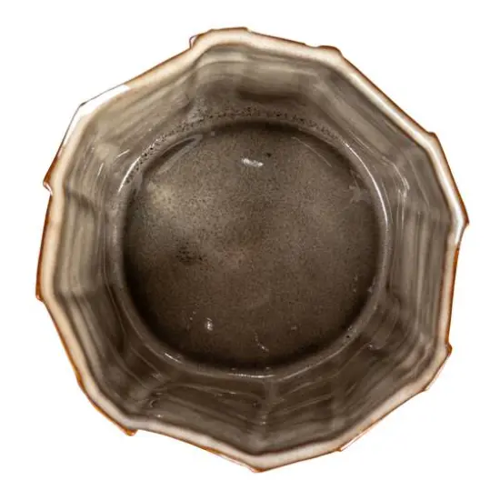 Hello Honey&reg; 5.5" Cream Round Stoneware Pleated Planter {5}