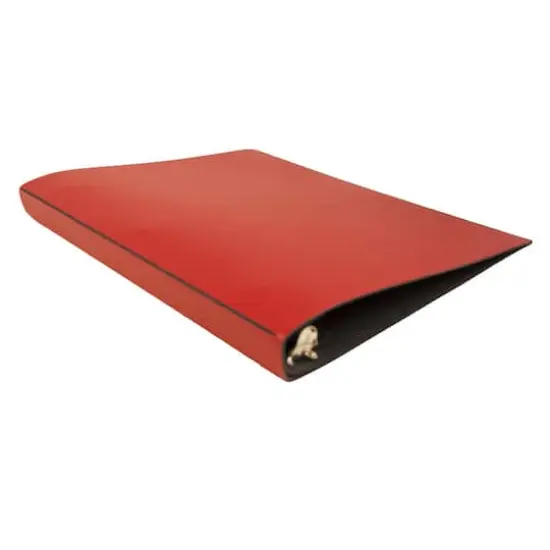 JAM Paper 0.75" Italian Leather 3-Ring Binder Red {4}