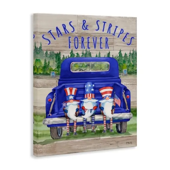 Stupell Industries Stars & Stripes Forever Americana Gnomes Canvas Wall Art {4}