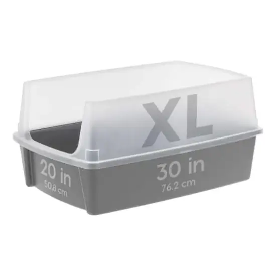 Iris&reg; XL Open Top Cat Litter Box, Gray {3}